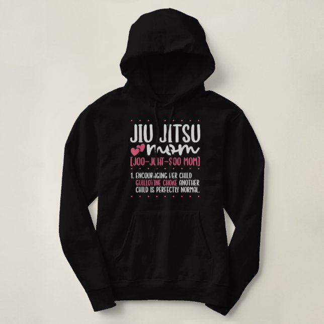 Jiu Jitsu Mum Jiujitsu BJJ Brazilian Jiu Jitsu Hoodie (Design Front)