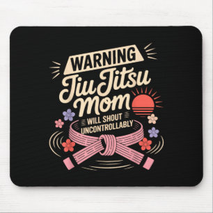 Jiu Jitsu Mum Mother Retro Vintage Warning Jiu Mouse Mat