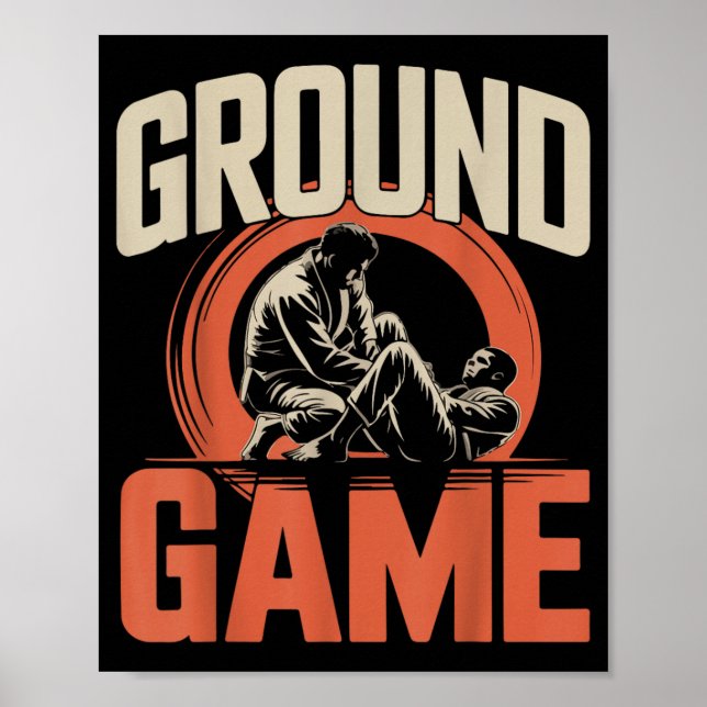 Jiu Jitsu Retro Vintage Ground Game Poster (Front)
