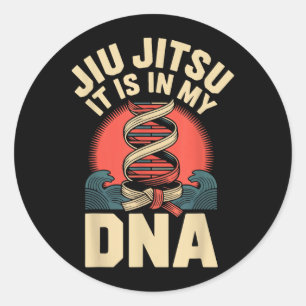 Jiu Jitsu Retro Vintage Jiu Jitsu It is in My DNA Classic Round Sticker