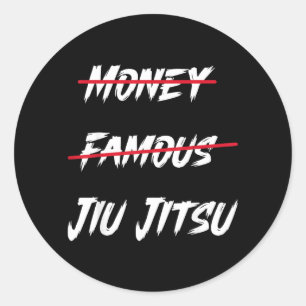 Jiu Jitsu Retro Vintage Money Famous Jiu Jitsu Classic Round Sticker
