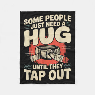 Jiu Jitsu Retro Vintage Some People Need A Hug Fleece Blanket