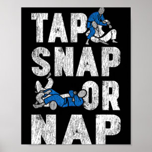 Jiu Jitsu Retro Vintage Vintage Tap Snap Or Nap Poster