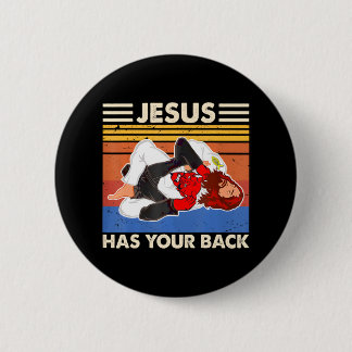 Jiu Jitsu s Jesus Has Your Back MMA Brazilian 6 Cm Round Badge