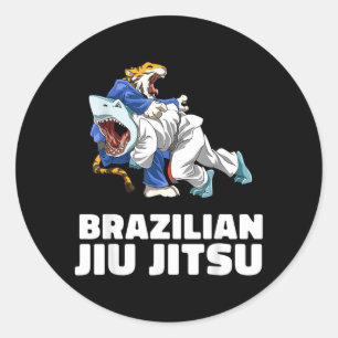 Jiu Jitsu Shark Brazilian Jiu Jitsu MMA Grappling Classic Round Sticker