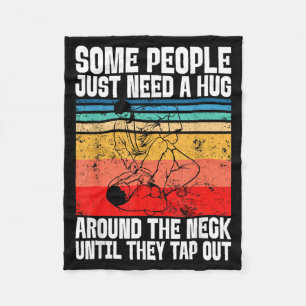 Jiu Jitsu Shirts Some People Need A Hug BJJ MMA Fleece Blanket