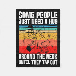 Jiu Jitsu Shirts Some People Need A Hug BJJ MMA Fleece Blanket