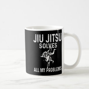 Jiu Jitsu solves problems - Funny Brazilian Jiu Coffee Mug