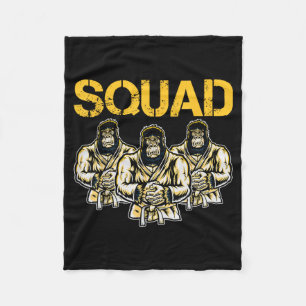 Jiu-Jitsu Squad Gorilla Team Funny Grappling Fleece Blanket