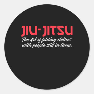 jiu-jitsu the art of folding people classic round sticker