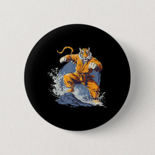 Jiu-Jitsu Tiger Kickboxing Kung Fu Taekwondo 6 Cm Round Badge
