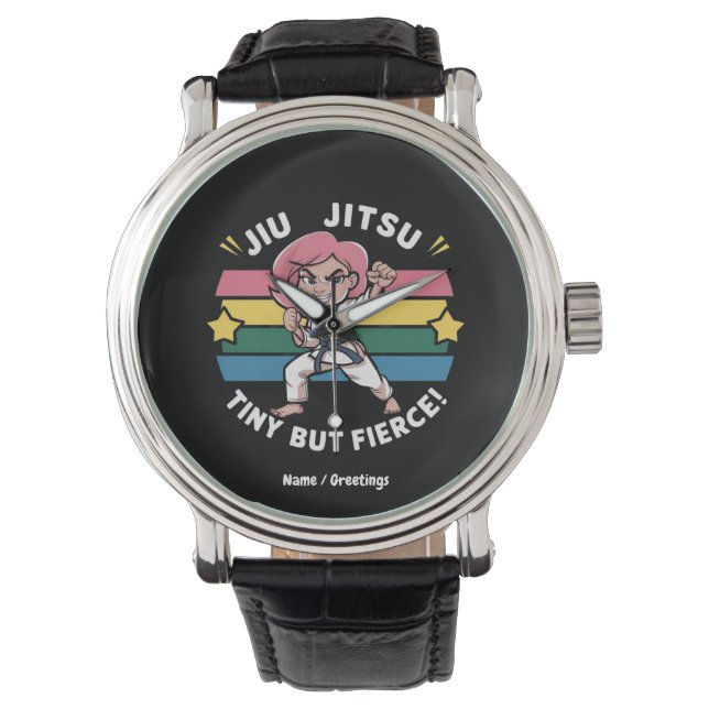Jiu Jitsu Tiny But Fierce Empower Girls Confidence Watch (Front)