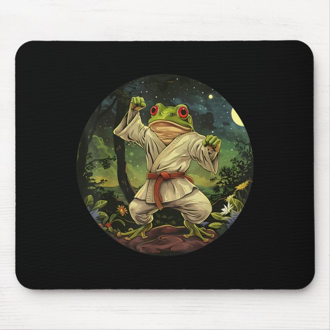 Jiu-Jitsu Toad Kickboxing Forest Taekwondo Frog Mouse Mat (Front)