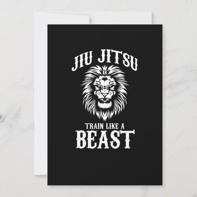 Jiu Jitsu Train Like a Beast BJJ MMA Invitation (Front)