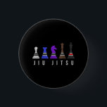 jiu jitsu training   chess, gift  bjj with text. 3 cm round badge<br><div class="desc">jiu jitsu training   chess,  gift  bjj with text.</div>