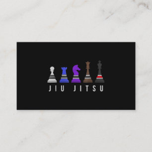 jiu jitsu training chess, gift bjj with text. enclosure card
