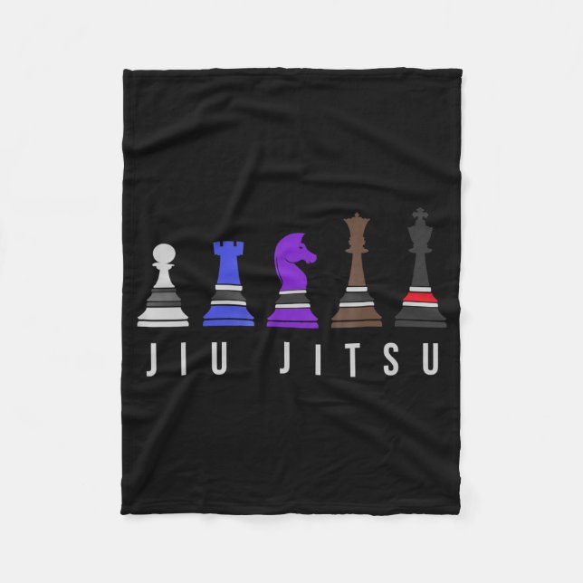jiu jitsu training   chess, gift  bjj with text. fleece blanket (Front)