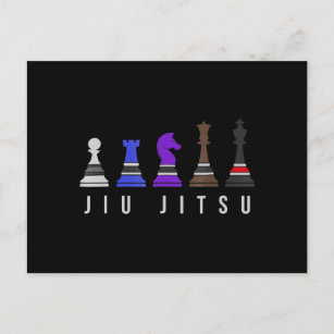 jiu jitsu training   chess, gift  bjj with text. holiday postcard