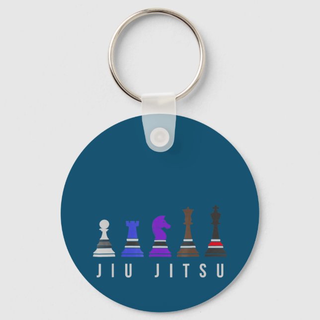 jiu jitsu training   chess, gift  bjj with text. key ring (Front)