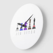 jiu jitsu training   chess, gift  bjj with text. large clock (Angle)