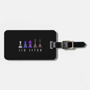 jiu jitsu training chess, gift bjj with text. luggage tag