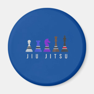 jiu jitsu training chess, gift bjj with text. magnet