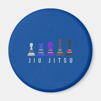 jiu jitsu training   chess, gift  bjj with text. magnet