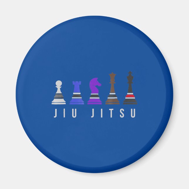 jiu jitsu training   chess, gift  bjj with text. magnet (Front)