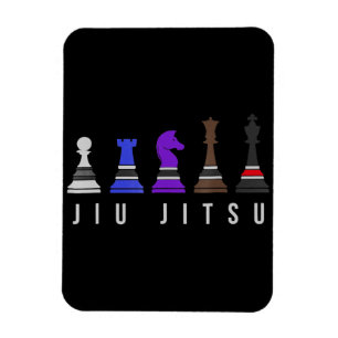 jiu jitsu training chess, gift bjj with text. magnet