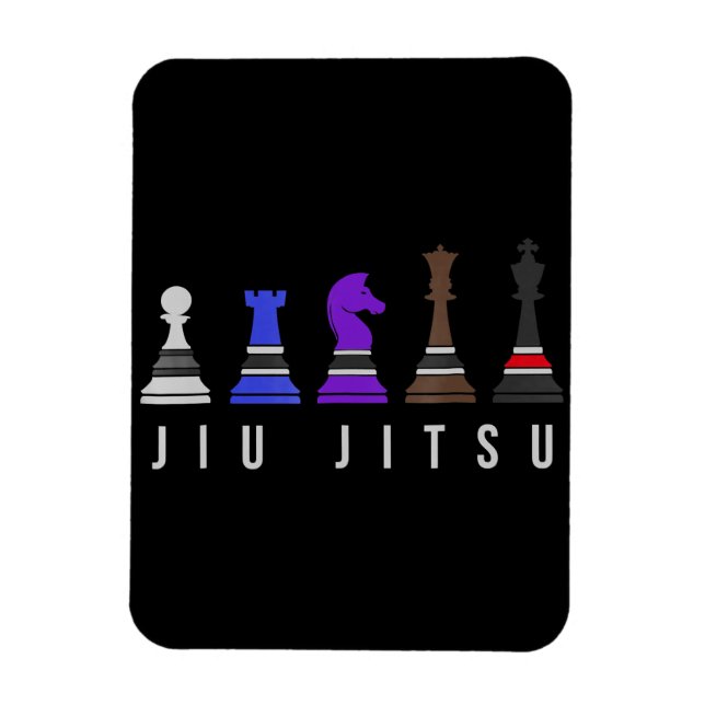 jiu jitsu training   chess, gift  bjj with text. magnet (Vertical)