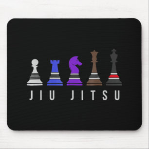 jiu jitsu training   chess, gift  bjj with text. mouse mat