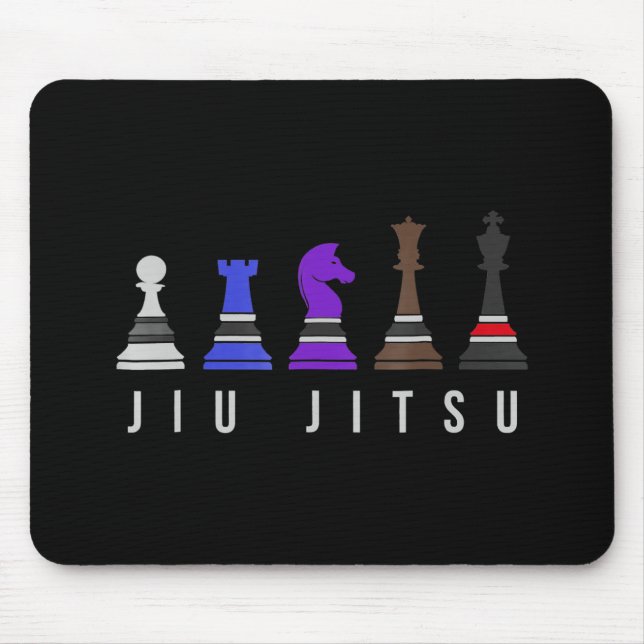 jiu jitsu training   chess, gift  bjj with text. mouse mat (Front)