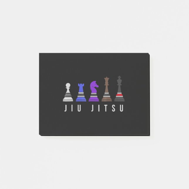 jiu jitsu training   chess, gift  bjj with text. post-it notes (Front)