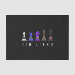 jiu jitsu training chess, gift bjj with text. tissue paper