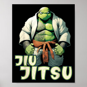 Jiu Jitsu Turtle Brazilian Jiu Jitsu Turtle Design Poster