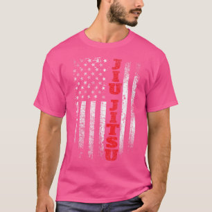 Jiu Jitsu - Usa American Flag Martial Arts Ground T-Shirt