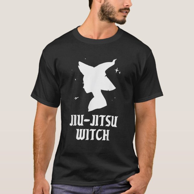 Jiu Jitsu Witch Funny Martial Arts Sports Hallowee T-Shirt (Front)