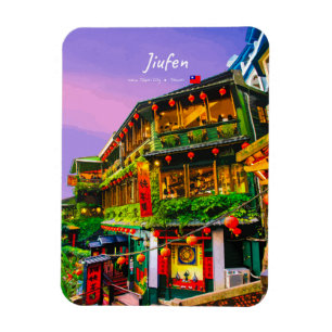 Jiufen, Taiwan - Ancient Teahouse Rounded Magnet