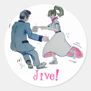 Jive Fun! swing dancing rock and roll Classic Round Sticker