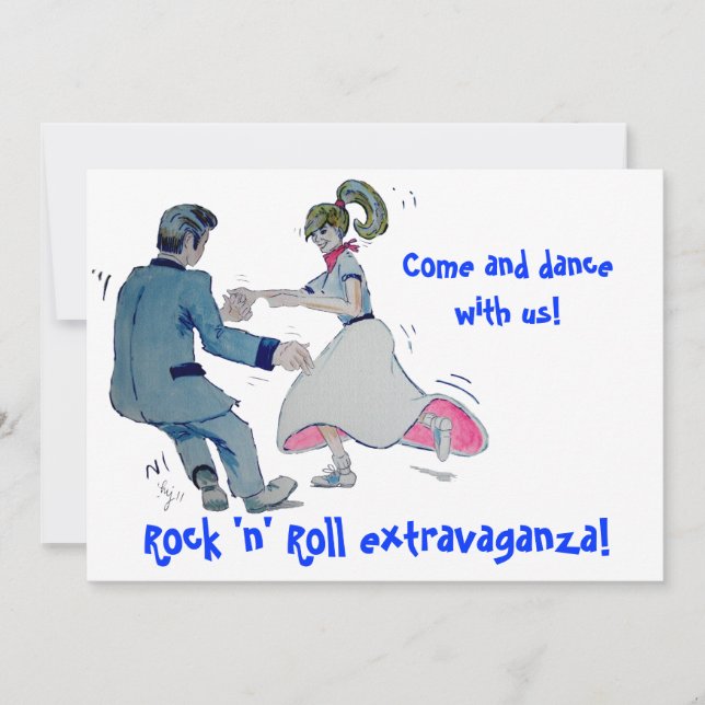 Jive Fun! swing dancing rock and roll Invitation (Front)