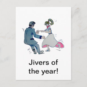 Jive Fun! swing dancing rock and roll Postcard