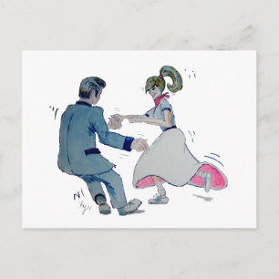 Jive Fun! swing dancing rock and roll Postcard