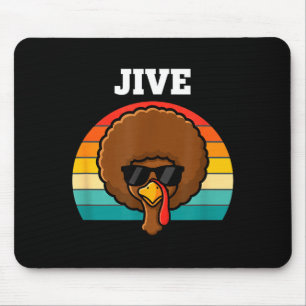 Jive Turkey Afro Retro 70s Thanksgiving Turkey Day Mouse Mat
