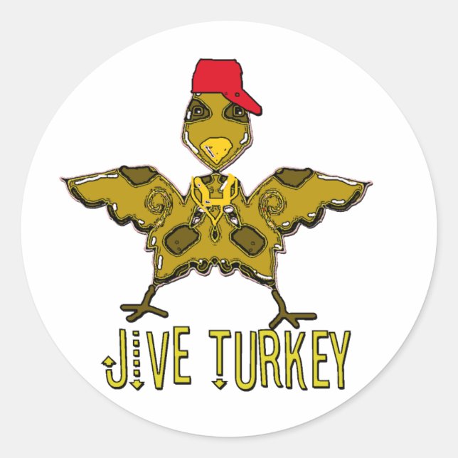 jive turkey classic round sticker (Front)