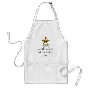 jive turkey says eat the inlaws standard apron