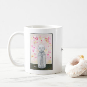 Jizo Praying in Flowers Custom Name Buddhism Gift Coffee Mug