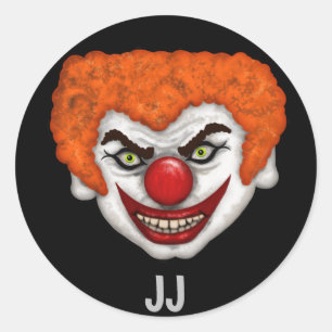 JJ the Creepy Clown Halloween Fun Classic Round Sticker