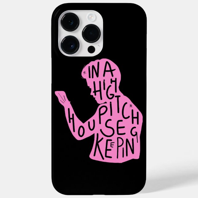 JJs silhouette housekeeping quote  in pastel pink  Case-Mate iPhone Case (Back)