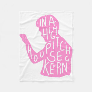 JJs silhouette housekeeping quote  in pastel pink  Fleece Blanket