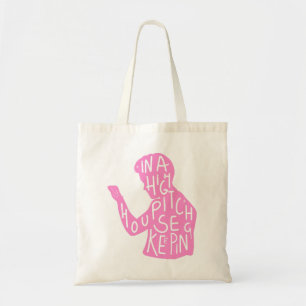 JJs silhouette housekeeping quote in pastel pink Tote Bag